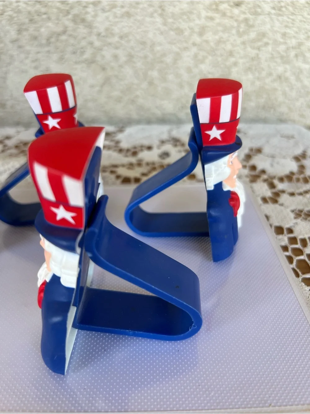 Uncle Sam Patriotic Napkin Ring  Set - Red, White & Blue